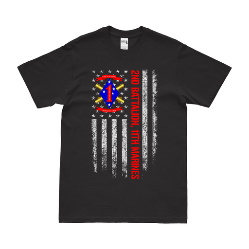 2/11 Marines American Flag T-Shirt Tactically Acquired Black Small 