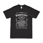 2-187 Infantry 'Raider Rakkasans' Whiskey Label T-Shirt Tactically Acquired Black Small 