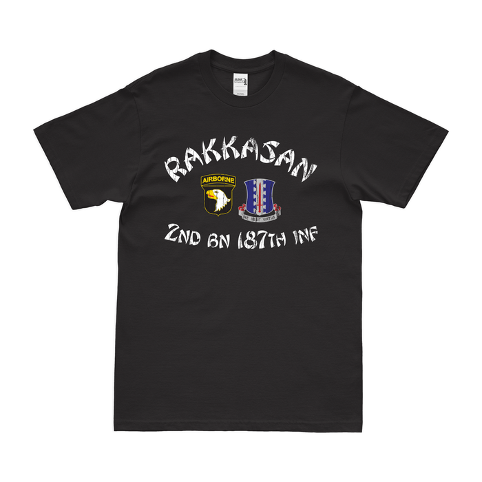 2-187 Infantry Rakkasan Raiders T-Shirt Tactically Acquired Black Distressed Small