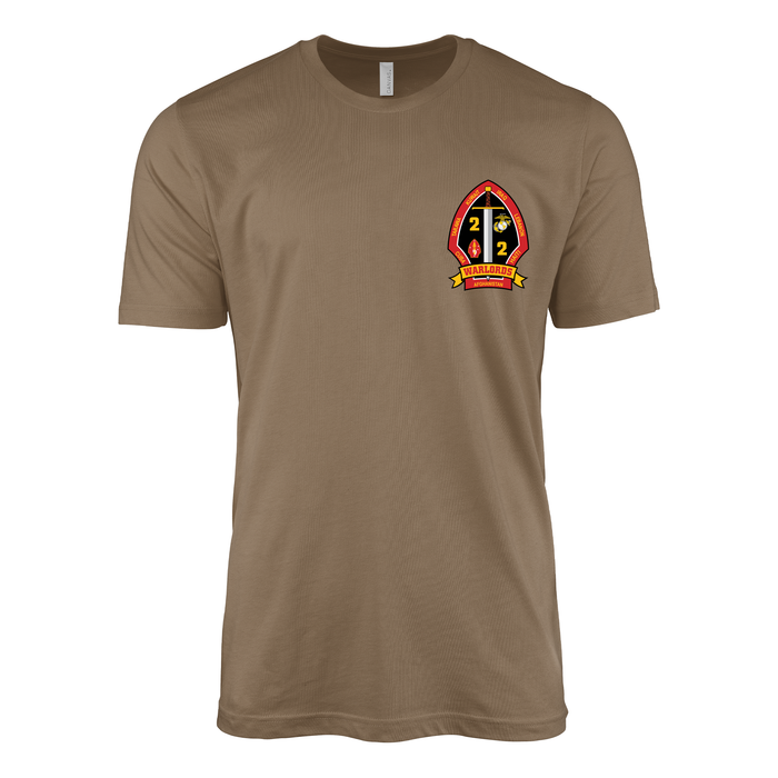 2/2 Marines Logo Left Chest Emblem T-Shirt Tactically Acquired Woodland Brown Small 