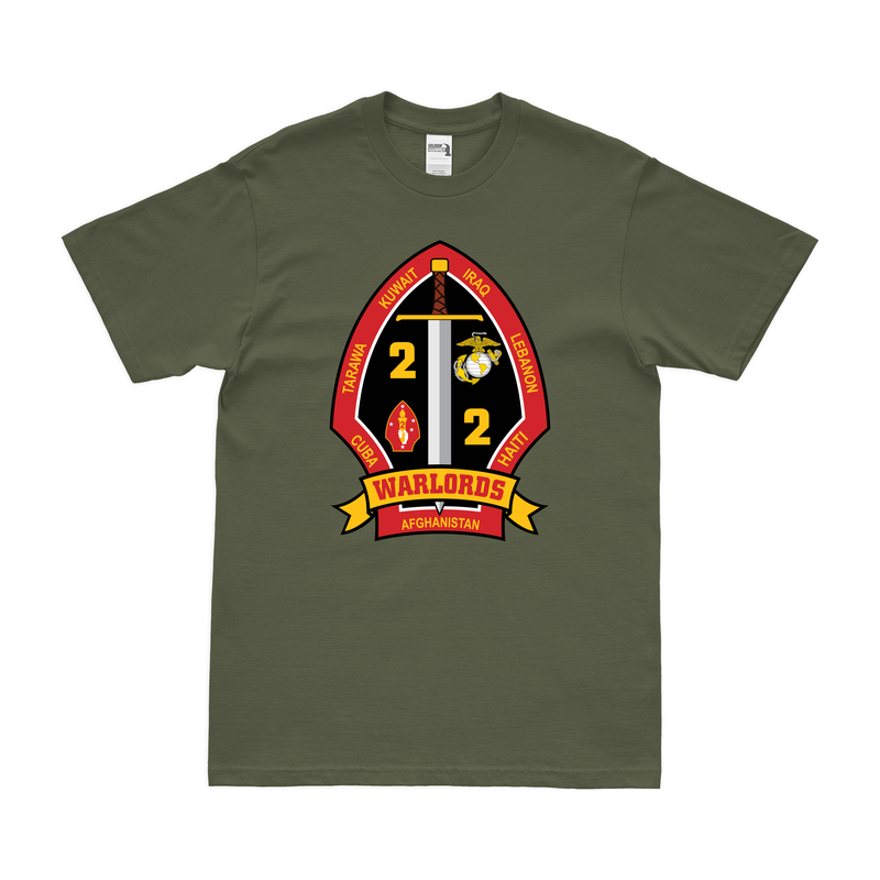 2nd Bn 2nd Marines (2/2 Marines) 'Warlords' Logo Emblem T-Shirt