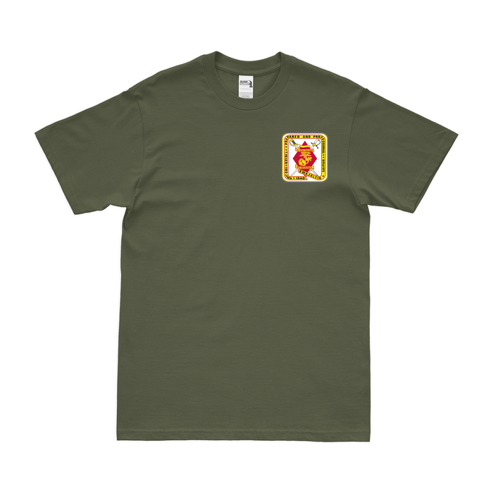 2-23 Marines Left Chest Emblem T-Shirt Tactically Acquired Military Green Small 