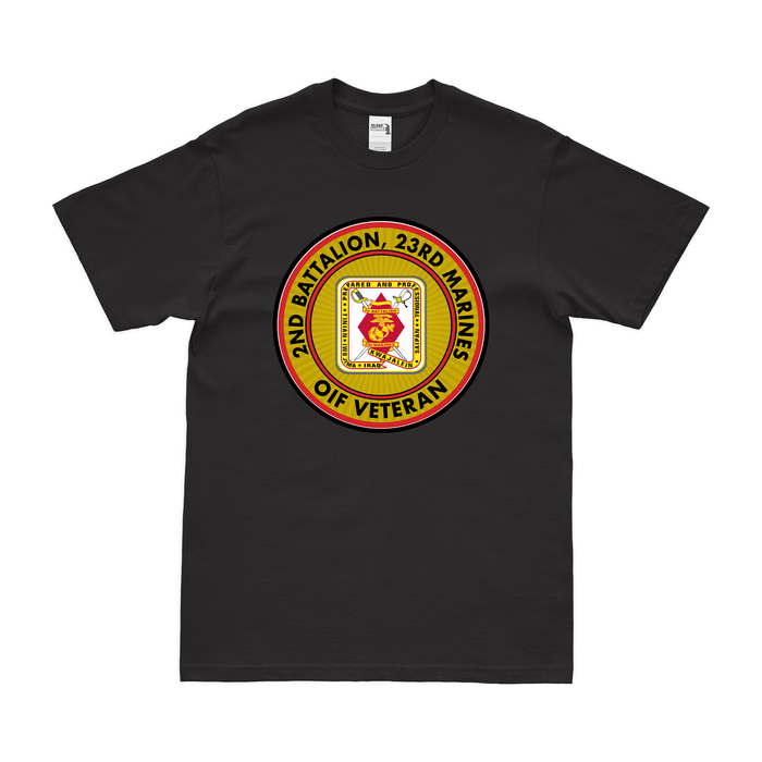 2-23 Marines OIF Veteran T-Shirt Tactically Acquired Black Clean Small