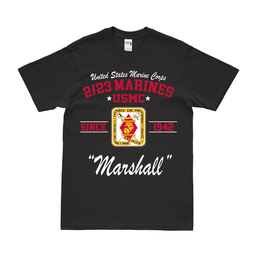 2-23 Marines Since 1942 Unit Legacy T-Shirt Tactically Acquired Black Clean Small