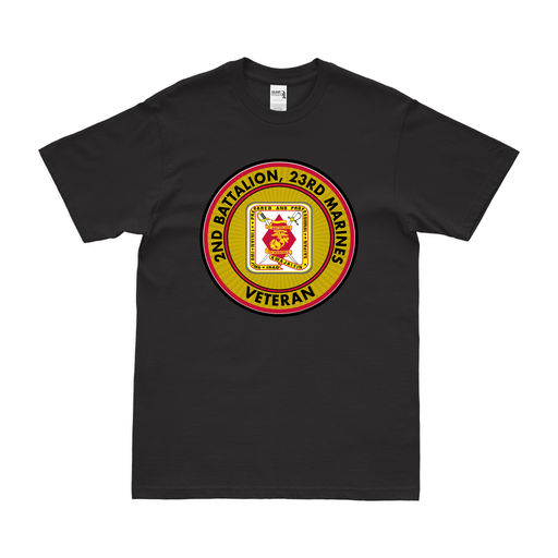 2-23 Marines Veteran T-Shirt Tactically Acquired Black Clean Small