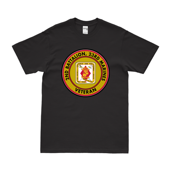 2-23 Marines Veteran T-Shirt Tactically Acquired Black Clean Small