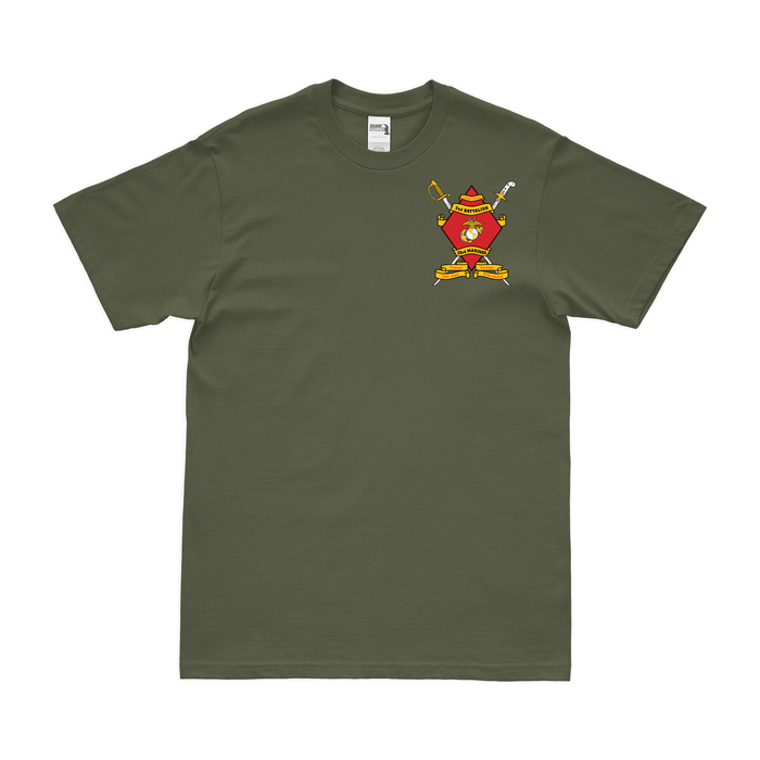 2/23 Marines Logo Left Chest Emblem T-Shirt Tactically Acquired Military Green Small 