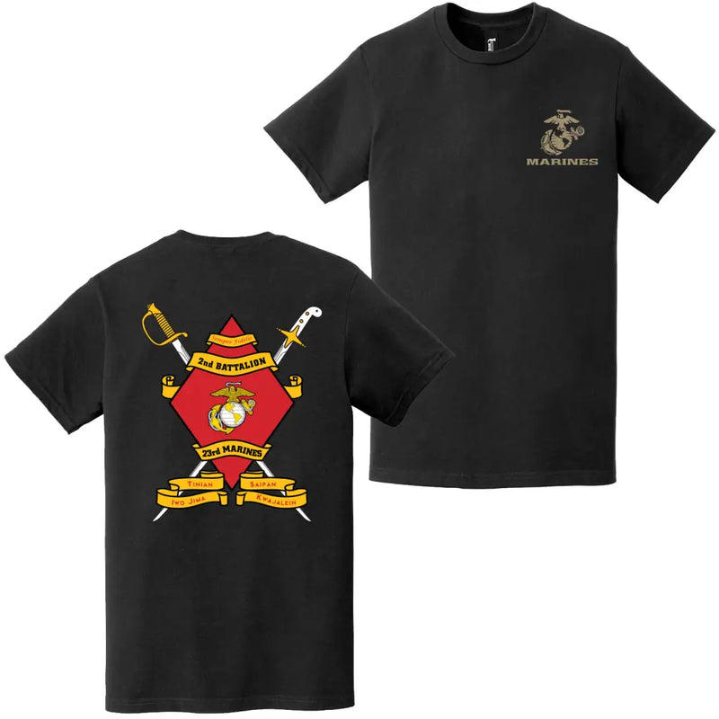 Double-Sided 2/23 Marines Unit Logo EGA T-Shirt