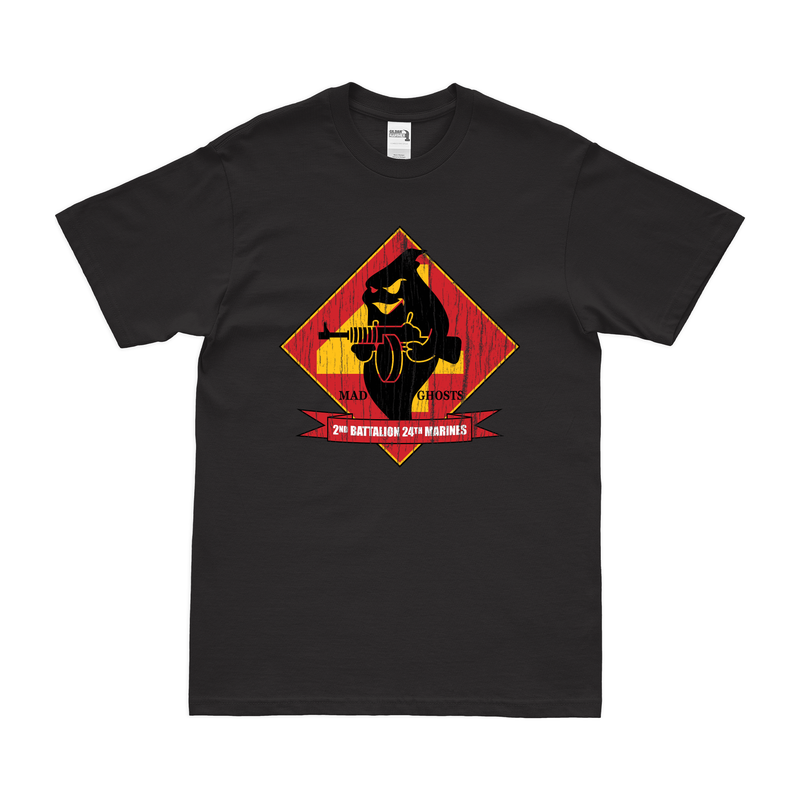 Distressed 2/24 Marines Logo Emblem T-Shirt