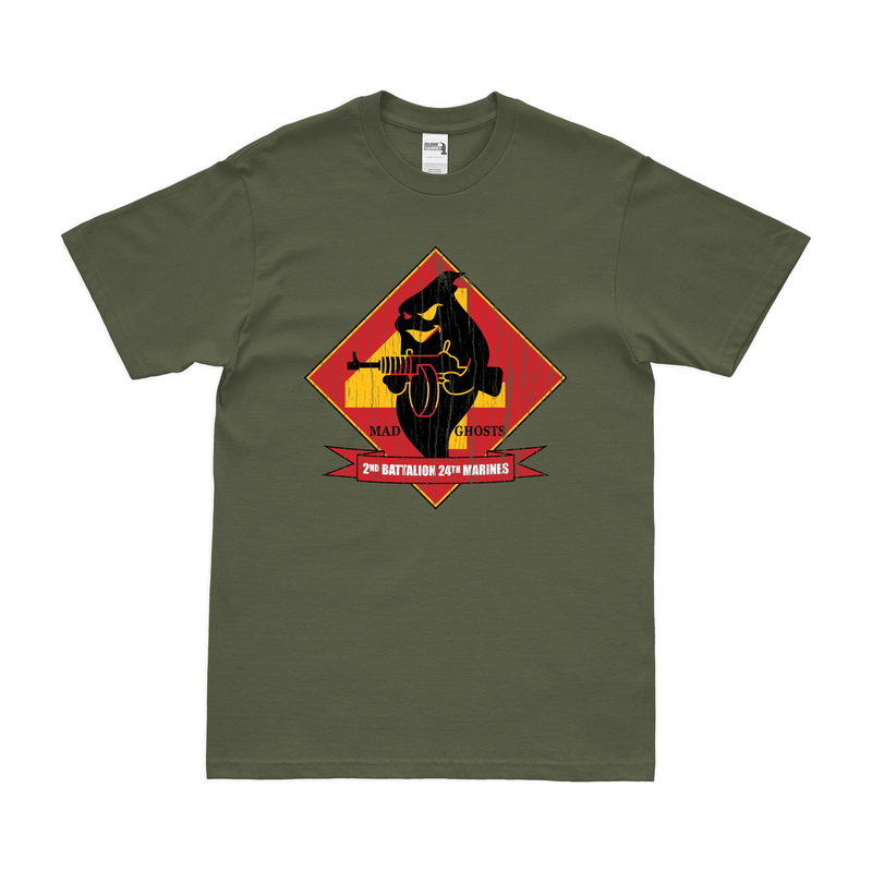 Distressed 2/24 Marines Logo Emblem T-Shirt