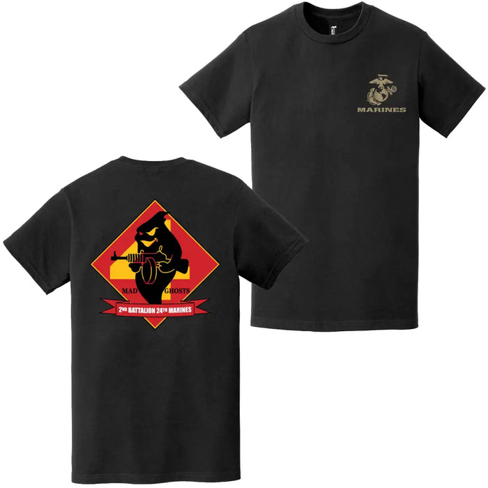 Double-Sided 2/24 Marines Unit Logo EGA T-Shirt Tactically Acquired   