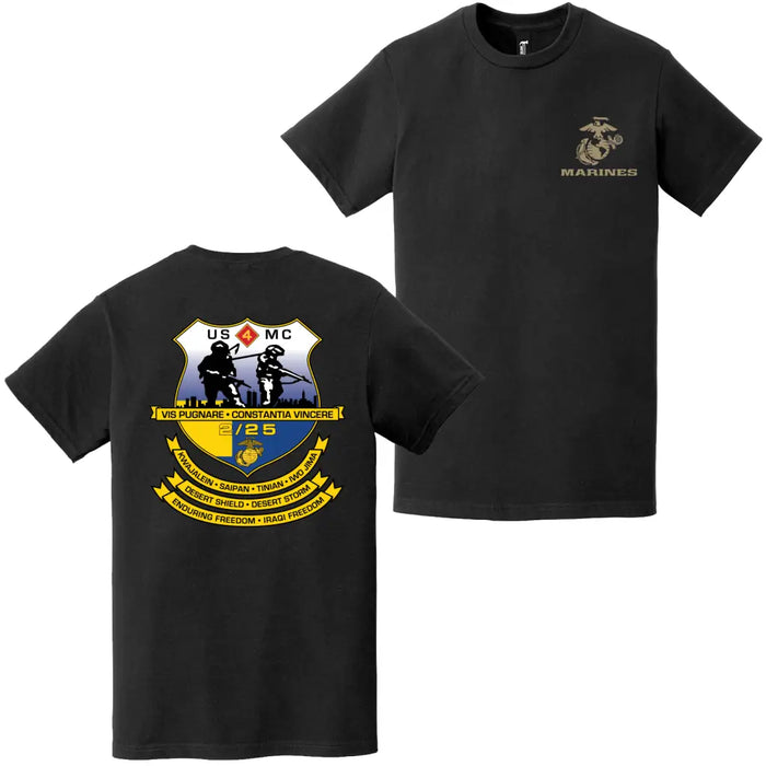 Double-Sided 2/25 Marines Unit Logo EGA T-Shirt Tactically Acquired   