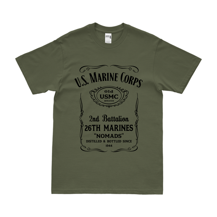 2nd Battalion 26th Marines (2/26 Marines) Whiskey Label T-Shirt Tactically Acquired   