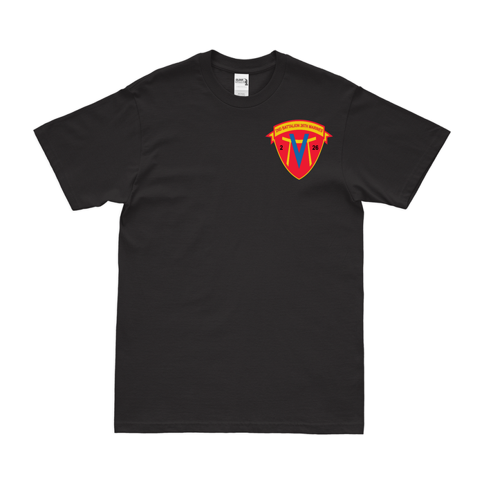2nd Battalion, 26th Marines (2/26) Left Chest Logo T-Shirt Tactically Acquired Small Black 