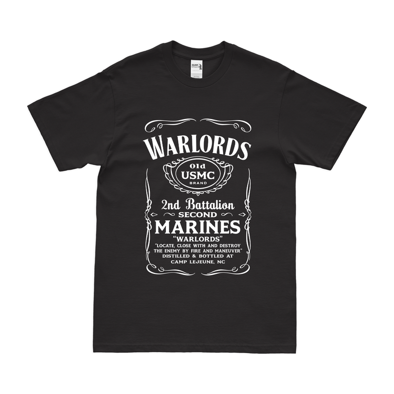 2/2 Marines "Warlords" Whiskey Label T-Shirt