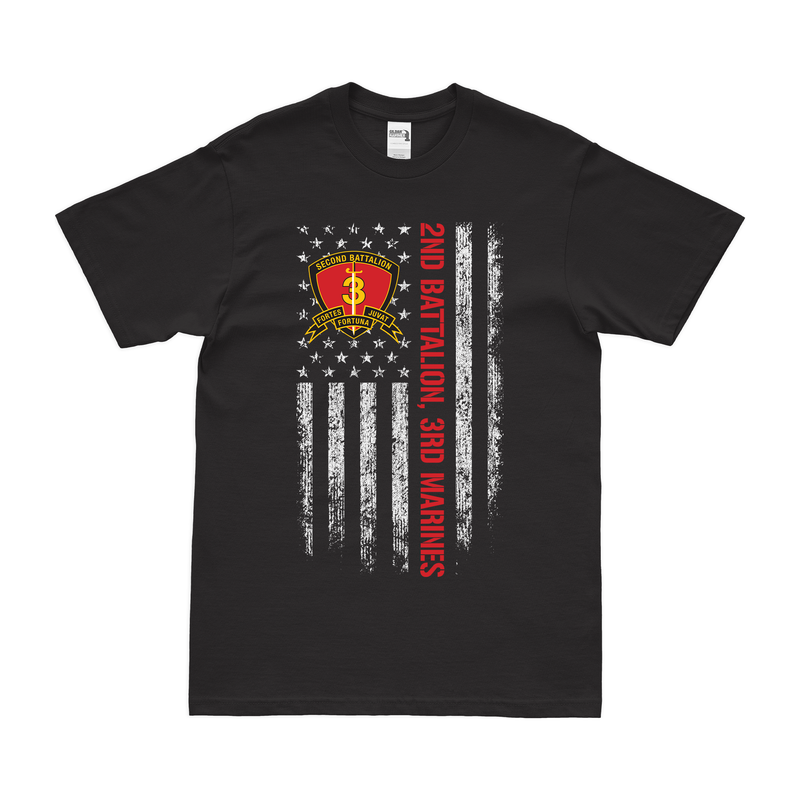 2nd Battalion, 3rd Marines (2/3 Marines) American Flag T-Shirt