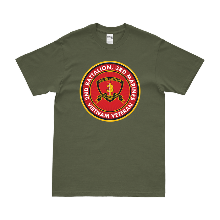 2nd Battalion 3rd Marines (2/3 Marines) Vietnam Veteran T-Shirt Tactically Acquired Military Green Clean Small