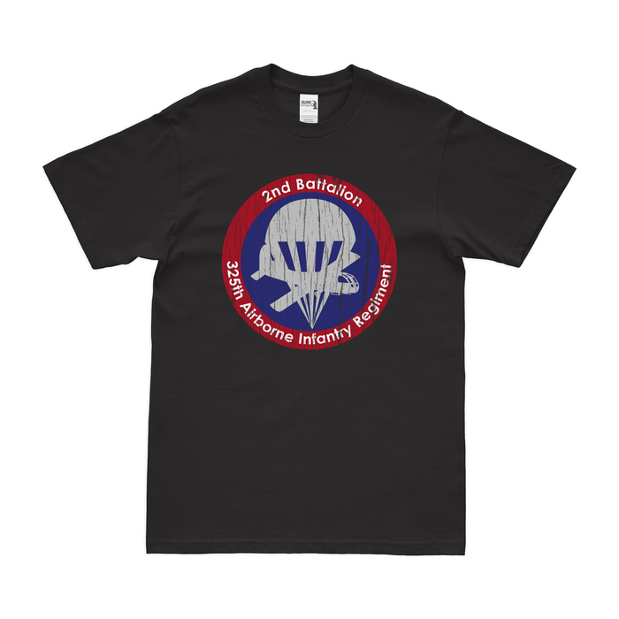 2-325 Airborne Infantry Regiment Logo T-Shirt Tactically Acquired Black Distressed Small