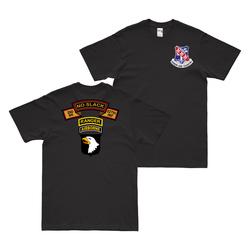 Double-Sided 2-327 'No Slack' 101st Airborne Ranger Tab T-Shirt