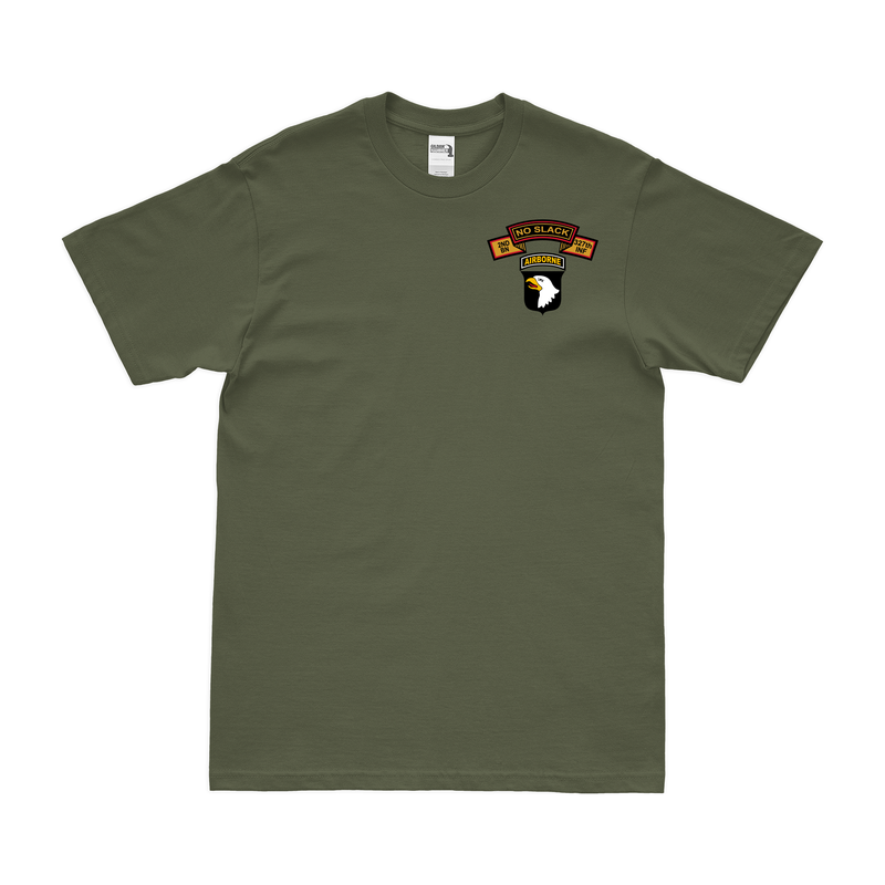 2-327 Infantry "No Slack" 101st Airborne Division Left Chest T-Shirt