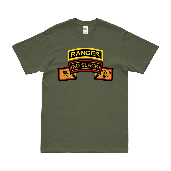 2-327 Infantry Regiment "No Slack" Ranger Tab T-Shirt Tactically Acquired   