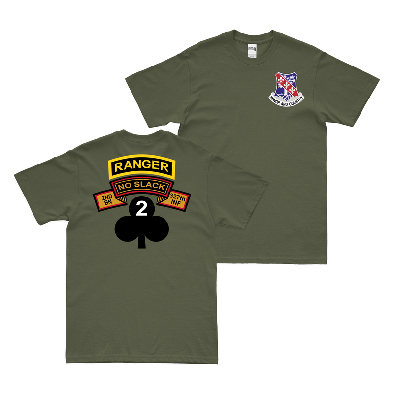 Double-Sided 2-327 Infantry 'No Slack' Ranger Tab T-Shirt