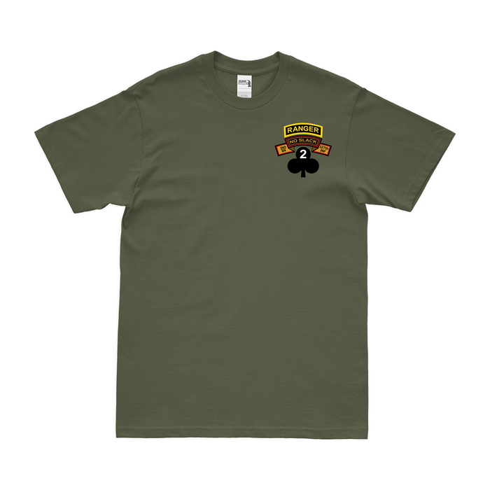 2-327 IR "No Slack" Shamrock Ranger Tab Left Chest T-Shirt Tactically Acquired Small Military Green 