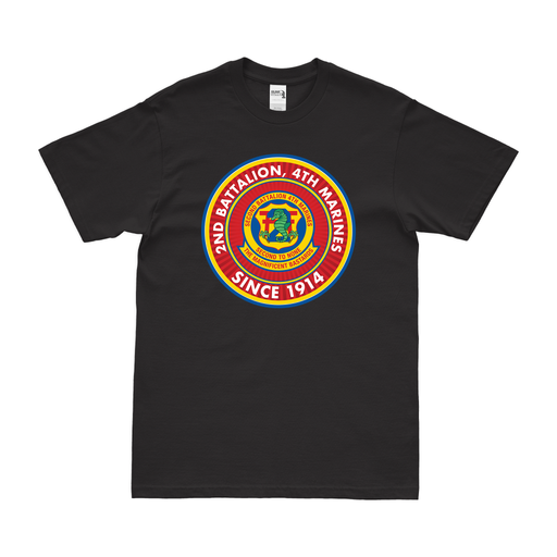 2nd Bn 4th Marines (2/4 Marines) Since 1914 T-Shirt Tactically Acquired Small Clean Black
