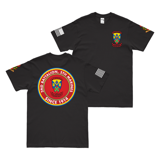 Double-Sided 2/5 Marines Since 1914 T-Shirt Tactically Acquired Black Small 