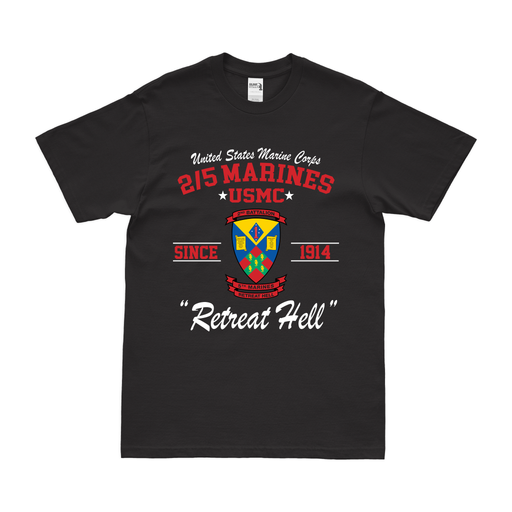 2/5 Marines 'Retreat Hell' Since 1914 Legacy T-Shirt Tactically Acquired Black Clean Small