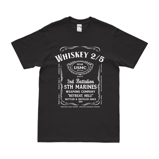 2/5 Marines WPNS Co. Ramadi Whiskey Label T-Shirt Tactically Acquired Black Small 