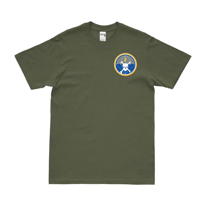 2-504 Infantry Regiment Left Chest Logo T-Shirt Tactically Acquired Military Green Small 