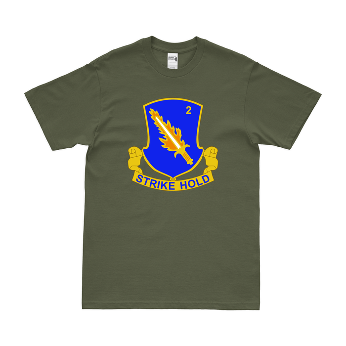 2-504 Infantry Regiment Logo T-Shirt Tactically Acquired Military Green Clean Small