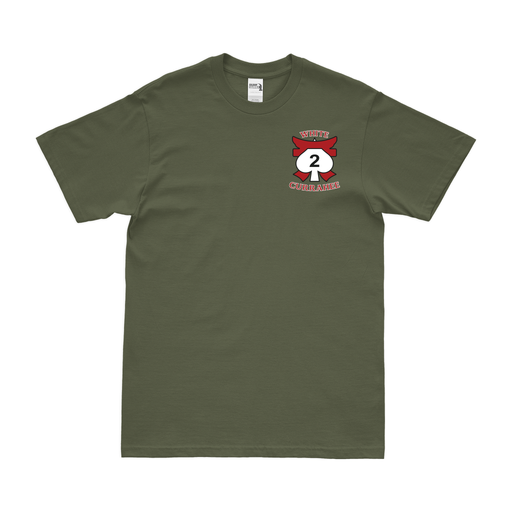 2-506th Infantry 'White Currahee' Left Chest T-Shirt Tactically Acquired Military Green Small 