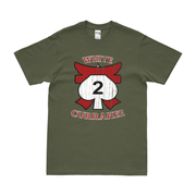 2-506th Infantry Regiment 'White Currahee' Emblem T-Shirt Tactically Acquired Military Green Distressed Small