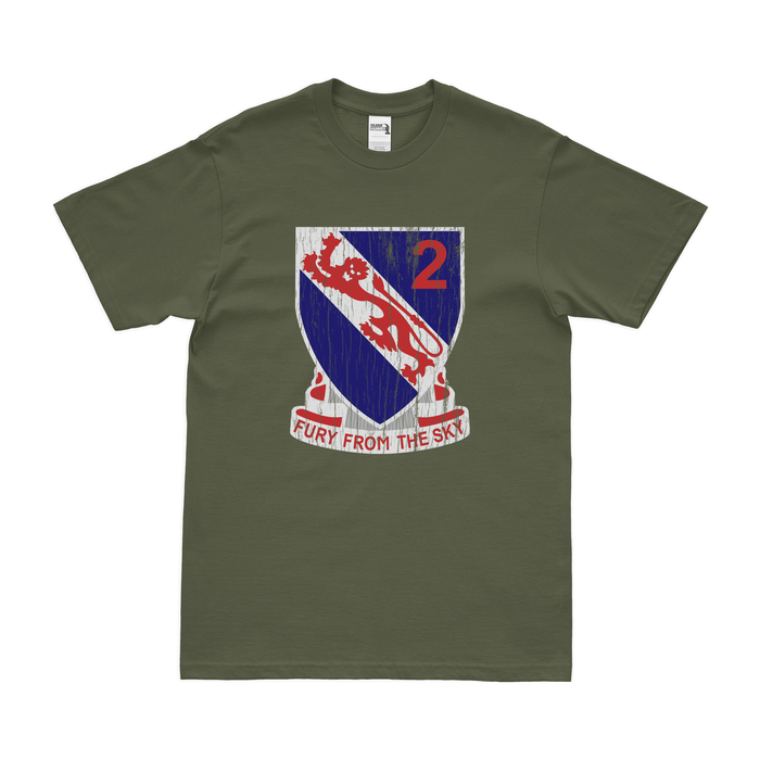 2-508 PIR '2 Fury' Logo Emblem T-Shirt Tactically Acquired Military Green Distressed Small