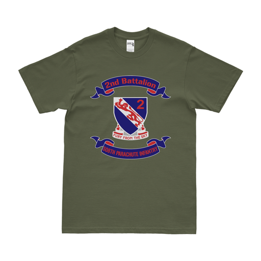 2-508 PIR '2 Fury' Motto Scroll T-Shirt Tactically Acquired Military Green Clean Small