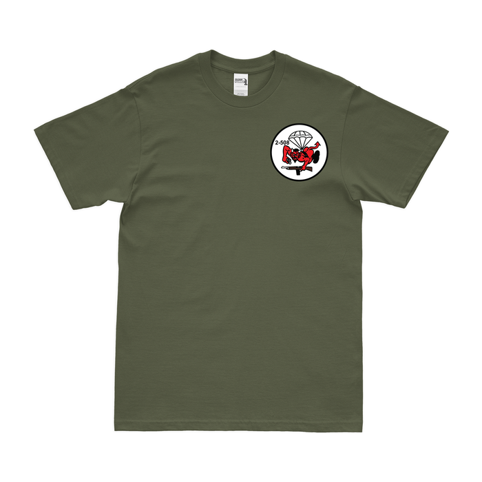 2-508 PIR '2 Fury' Left Chest Butt Devil T-Shirt Tactically Acquired Military Green Small 