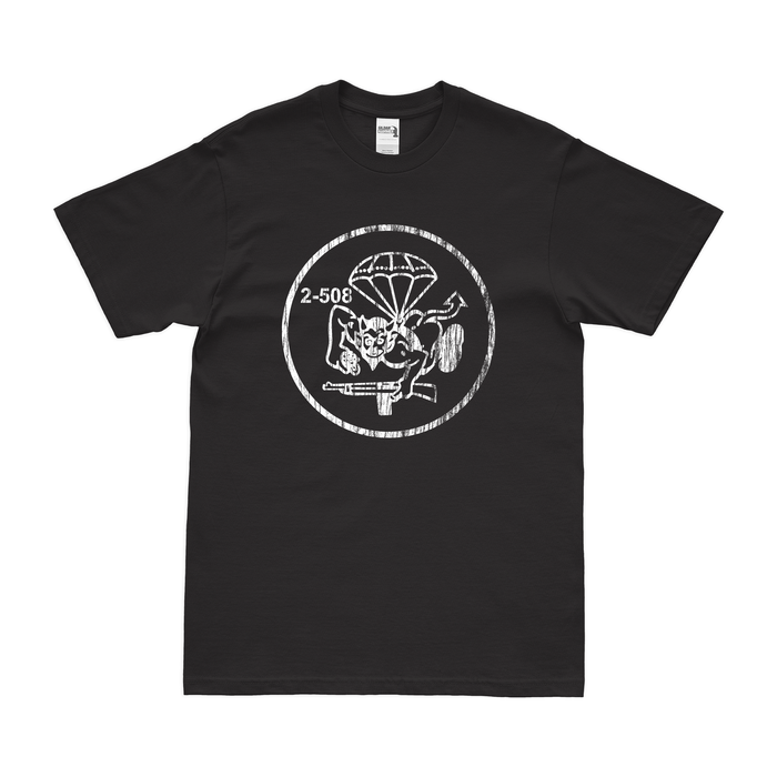 2-508 Parachute Infantry "2 Fury" Butt Devil T-Shirt Tactically Acquired Black Distressed Small