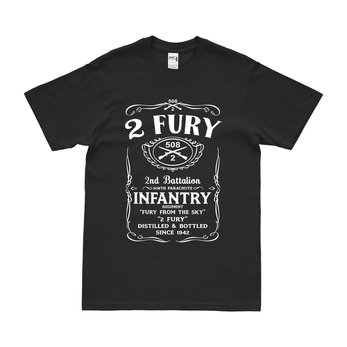 2-508 PIR '2 Fury' Whiskey Label T-Shirt Tactically Acquired Black Small 