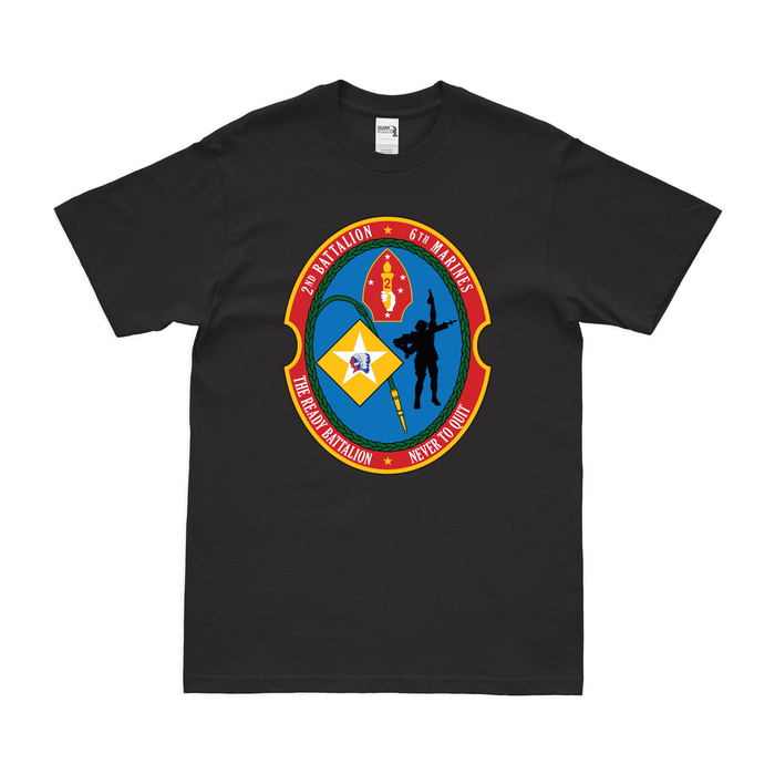 2nd Bn 6th Marines (2/6 Marines) Unit Logo T-Shirt Tactically Acquired Black Clean Small