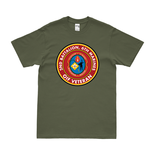 2/6 Marines OIF Veteran T-Shirt Tactically Acquired Military Green Clean Small