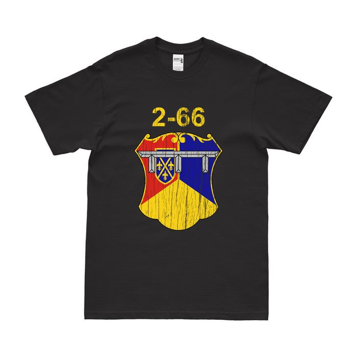 2-66 Armor Regiment Unit Emblem T-Shirt Tactically Acquired Black Distressed Small