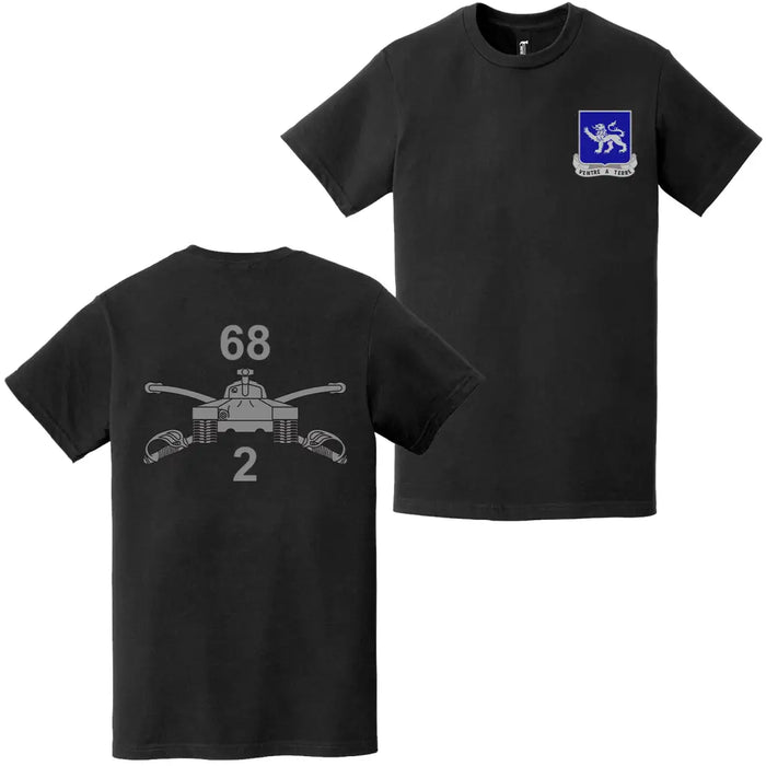 2-68 Armor Regiment Unit Insignia Double-Sided T-Shirt Tactically Acquired   