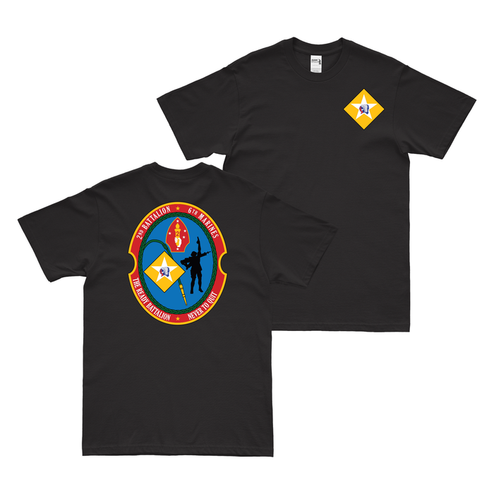 Double-Sided 2/6 Marines Unit Logo T-Shirt Tactically Acquired Black Small 
