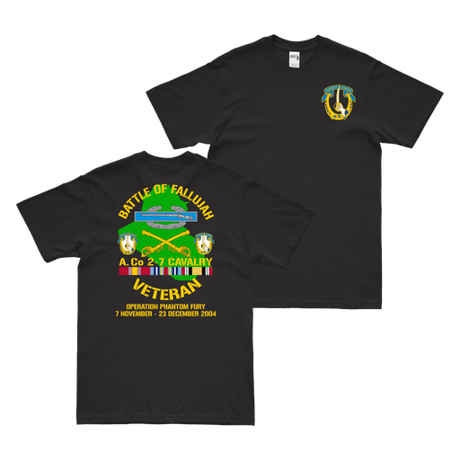 Alpha Co. 2-7 CAV Operation Phantom Fury Veteran T-Shirt Tactically Acquired Black Small 