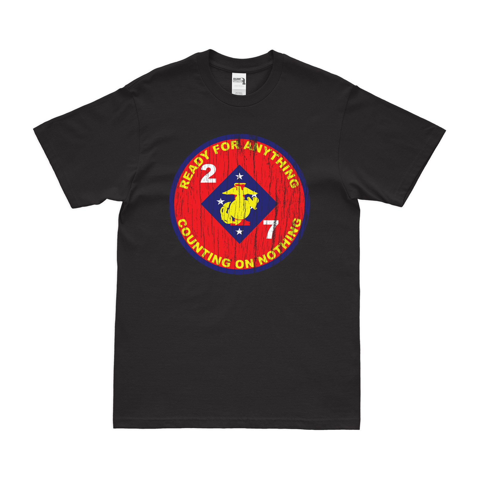 2/7 Marines Vietnam Unit Emblem T-Shirt Tactically Acquired Black Distressed Small