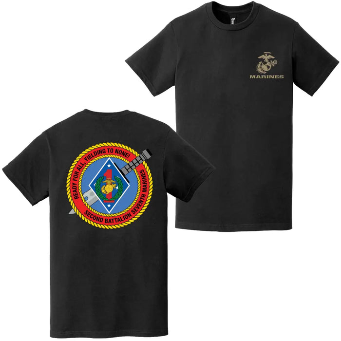 Double-Sided 2/7 Marines Unit Logo EGA T-Shirt Tactically Acquired   