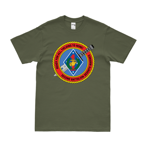 2/7 Marines 'War Dogs' Logo Emblem T-Shirt Tactically Acquired Small Military Green 