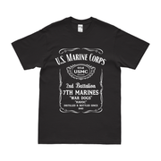 2nd Battalion 7th Marines (2/7 Marines) Whiskey Label T-Shirt Tactically Acquired Black Small 